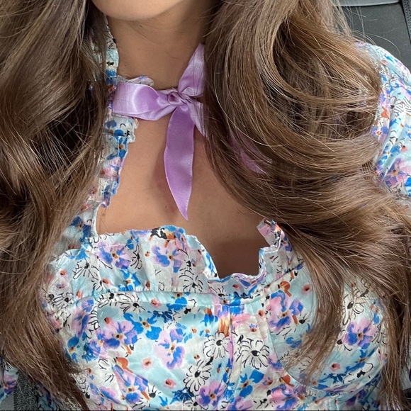 ASOS ruched mini tie neck dress - Picture 4 of 6